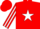 Silk - Red, red 'hf' on white star, white star stripe on sleeves, red cap