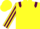 Silk - Yellow, Maroon epaulets, striped sleeves
