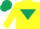 Silk - Yellow body, dark green inverted triangle, yellow arms, dark green cap