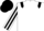 Silk - White body, black shoulders, white arms, black striped, black cap
