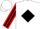 Silk - White, black framed red 'f/r', white 'fr' jon red & black diamond stripe on slvs, white cap