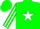 Silk - Green, green 'cm' on white star, white 'mueller' & star stripe on slvs, green cap