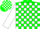 Silk - Green, white blocks, white 'b' on sleeves