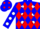 Silk - Blue, red diamonds with white dots
