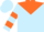Silk - Light blue, orange yoke and 'c', two orange hoops on sleeves