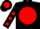 Silk - Black, black 'fes' on red ball, red dots on sleeves