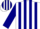 Silk - White, navy blue stripes, navy blue sleeves