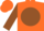 Silk - Orange, orange 'p' in brown ball, brown sleeves, orange cap
