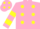 Silk - Pink, yellow spots, hooped sleeves and spots on cap