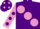 Silk - Purple, large mauve spots, mauve sleeves, purple spots, purple cap, mauve spots