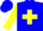 Silk - Blue, yellow maltese cross, yellow sleeves