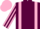 Silk - Maroon body, pink braces, pink arms, maroon striped, pink cap, maroon striped