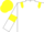 Silk - White body, yellow shoulders, white arms, yellow armlets, yellow cap