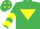 Silk - Emerald green, yellow inverted triangle, yellow chevrons on sleeves, emerald green cap, yellow diamonds