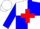 Silk - White, blue quarters red cross with red 'c's', blue sleeves