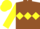 Silk - Brown, Yellow triple diamond, sleeves and cap