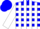 Silk - Blue, white blocks, white stripes on sleeves, blue cap
