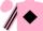 Silk - Pink, black 'huitron', black diamond framed chess emblem, black diamond stripe on slvs, pink cap
