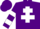 Silk - Purple, white cross of lorraine, white bars on sleeves, purple cap