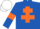 Silk - Royal Blue, Orange Cross of Lorraine and armlets, White cap
