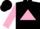 Silk - Black & pink triangle, pink sleeves, black polka dot sleeves