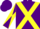 Silk - Purple, yellow cross sashes, diabolo on sleeves, purple cap