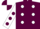 Silk - Maroon, white spots, white sleeves, maroon spots, maroon and white quartered cap