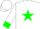 Silk - White, green star, green sashes and cuffs
