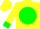 Silk - Yellow, 'rs'in green ball, green cuffs