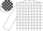 Silk - White, navy square, navy and white blocks on sleeves