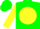 Silk - Green, yellow ball, green bars on yellow sleeves, green cap