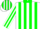 Silk - White, green pt, green collar, green stripes