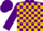 Silk - Purple, gold blocks, purple cap