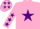 Silk - Pink body, purple star, pink arms, purple stars, pink cap, purple stars