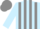 Silk - Light blue and gray stripes, gray stripes on light blue sleeves, light  blue and gray cap