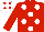 Silk - RED, white spots, red sleeves, white cap, red spots