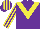 Silk - Purple, yellow chevron, striped sleeves and cap