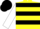 Silk - Yellow, black hoops, white sleeves, black cap