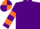 Silk - Purple, orange hooped sleeves, quartered cap