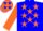 Silk - Blue, orange stars, blue and orange sleeves