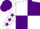 Silk - White and purple quarters, white sleeves,purple stars,purple cap