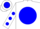 Silk - White, white 'ht' on blue ball, blue dots on slvs