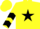 Silk - Yellow, Black star, chevrons on sleeves, Yellow cap