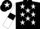 Silk - Black, white stars, white sleeves, black armlets, black cap, white star