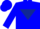 Silk - Soft blue body, dark blue inverted triangle, soft blue arms, soft blue cap