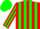 Silk - Red body, green striped, red arms, green striped, green cap