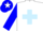Silk - White, light blue greek cross, blue sleeves, blue cap, white star