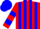 Silk - Red, blue stripes, blue bars on sleeves, red and blue cap