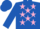 Silk - Royal blue, pink stars, royal blue cap