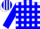 Silk - White with blue blocks, blue stripes on sleeves